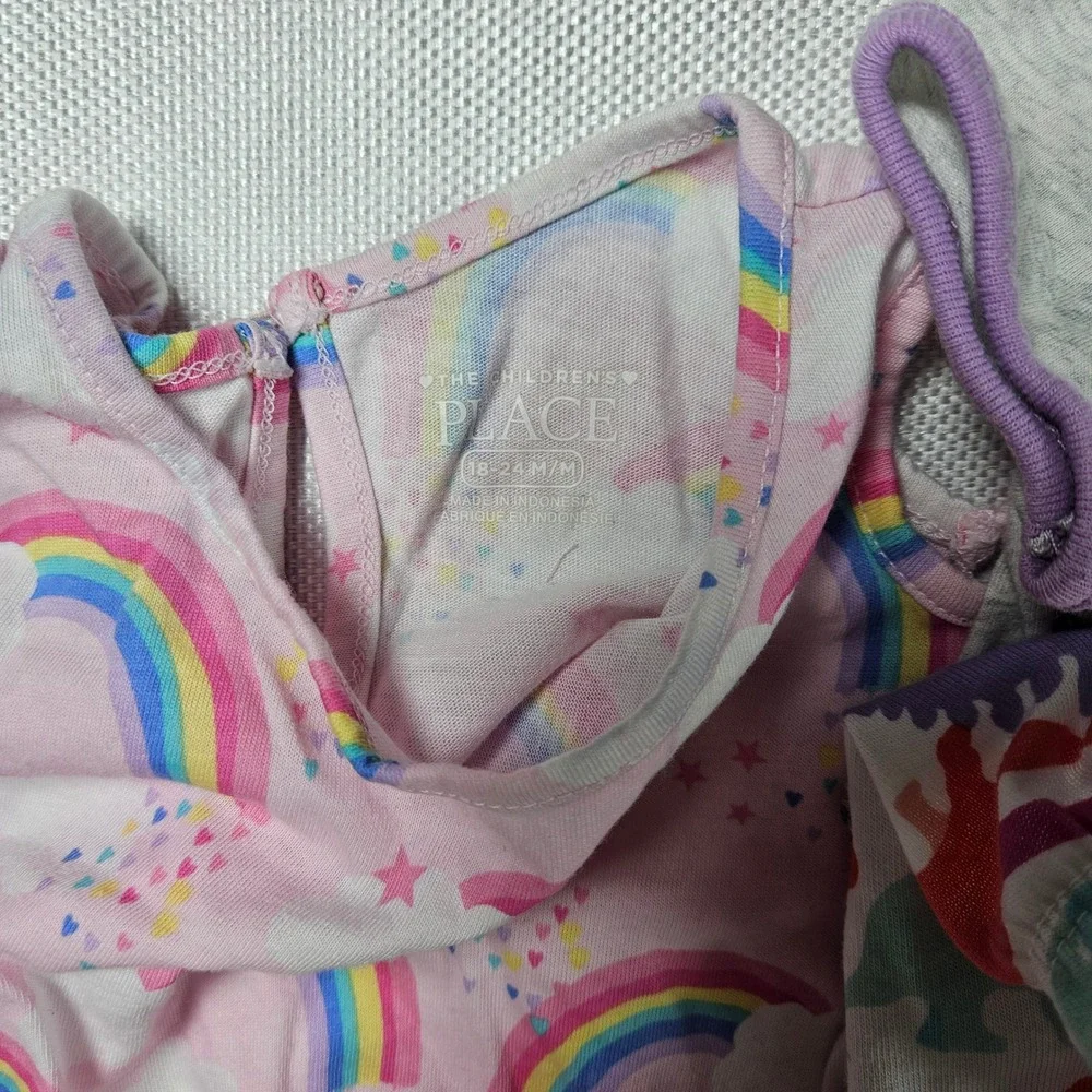 Girls Kids 5 Piece Outfit Rainbow Ice Cream Zoo Dinosaur Stripes Size 18M‎ - Picture 4 of 4